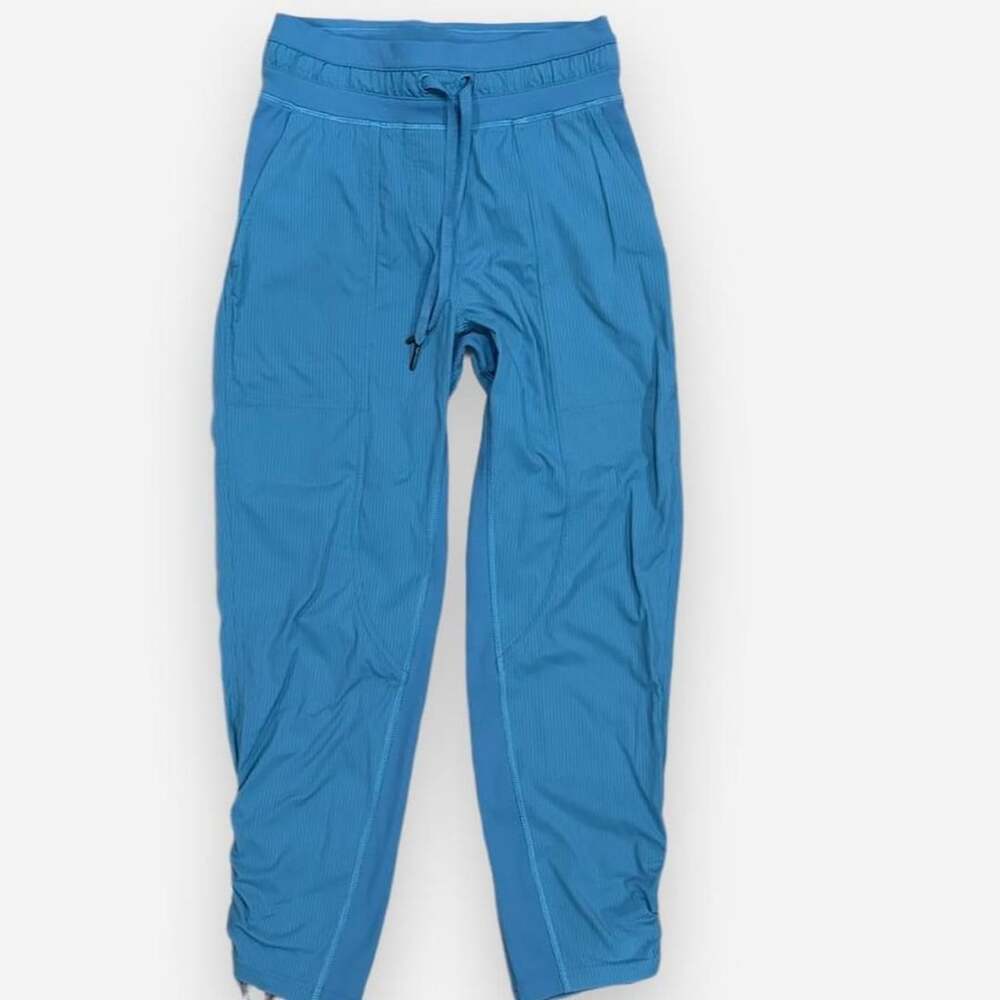 Lululemon Dance Studio Crop Size 0 Utility Blue Pants Cinch Hem